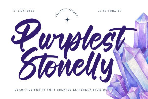 Purplest Stonelly: Elevating Editorial Design with Luxury Script Typography