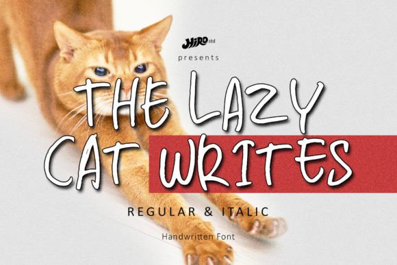 The Lazy Cat Writes: A Script Font for Effortless Brand Identity